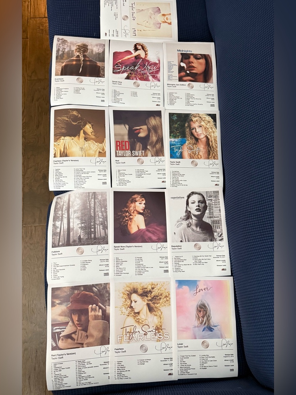 Set of 13 Taylor Swift Album Cover Canvas Posters size 8 x 12 inches New